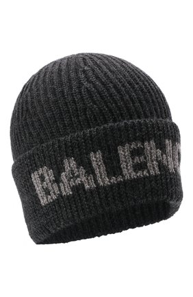 Мужская шерстяная шапка BALENCIAGA темно-серого цвета по цене 19450 руб., арт. 675327/T1615 | Фото 1 Мужская шерстяная шапка BALENCIAGA темно-серого цвета, арт. 675327/T1615 | Фото 1 (Материал: Шерсть, Текстиль; Кросс-КТ: Трикотаж)