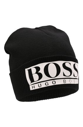 Детского шапка BOSS черного цвета по цене 6940 руб., арт. J21240 | Фото 1 Детского шапка BOSS черного цвета, арт. J21240 | Фото 1 (Материал: Текстиль, Синтетический материал)
