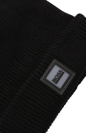 Детского хлопковая шапка BOSS черного цвета по цене 6340 руб., арт. J21242 | Фото 3 Детского хлопковая шапка BOSS черного цвета, арт. J21242 | Фото 3 (Материал: Текстиль, Хлопок)