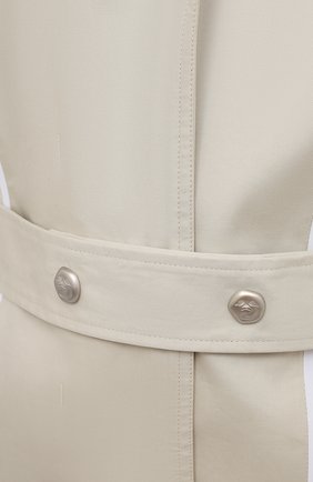 Женский хлопковый плащ OFF-WHITE светло-серого цвета, арт. 0WEA265F21FAB001 | Фото 5 (Рукава: Длинные; Материал внешний: Хлопок; Длина (верхняя одежда): Длинные; Стили: Кэжуэл)