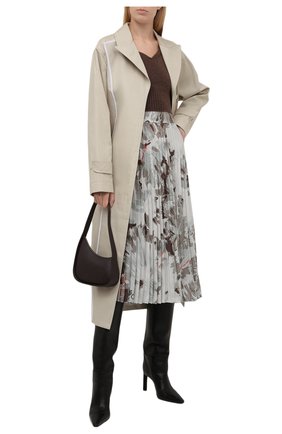 Женская юбка из вискозы OFF-WHITE серого цвета по цене 72650 руб., арт. 0WCC136F21FAB002 | Фото 2 Женская юбка из вискозы OFF-WHITE серого цвета, арт. 0WCC136F21FAB002 | Фото 2 (Материал подклада: Синтетический материал; Длина Ж (юбки, платья, шорты): Миди; Материал внешний: Вискоза; Женское Кросс-КТ: Юбка-одежда, юбка-плиссе; Стили: Романтичный)