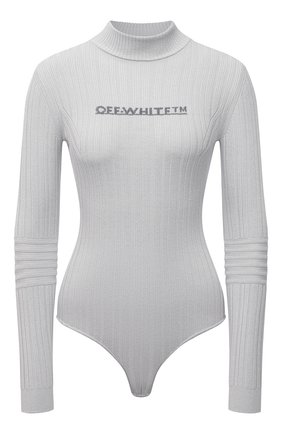 Женское боди из вискозы OFF-WHITE серого цвета по цене 65950 руб., арт. 0WHF025F21KNI001 | Фото 1 Женское боди из вискозы OFF-WHITE серого цвета, арт. 0WHF025F21KNI001 | Фото 1 (Материал внешний: Вискоза; Рукава: Длинные; Женское Кросс-КТ: Боди-одежда; Стили: Спорт-шик)