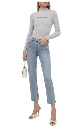 Женское боди из вискозы OFF-WHITE серого цвета по цене 65950 руб., арт. 0WHF025F21KNI001 | Фото 2 Женское боди из вискозы OFF-WHITE серого цвета, арт. 0WHF025F21KNI001 | Фото 2 (Материал внешний: Вискоза; Рукава: Длинные; Женское Кросс-КТ: Боди-одежда; Стили: Спорт-шик)