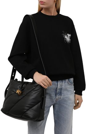 Женская сумка-тоут OFF-WHITE черного цвета по цене 120000 руб., арт. 0WNA179F21LEA001 | Фото 2 Женская сумка-тоут OFF-WHITE черного цвета, арт. 0WNA179F21LEA001 | Фото 2 (Материал: Натуральная кожа; Размер: medium; Ремень/цепочка: На ремешке; Сумки-технические: Сумки-шопперы)