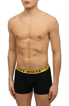 Мужские хлопковые боксеры OFF-WHITE черного цвета по цене 4935 руб., арт. 0MUA003F21FAB002 | Фото 2 Мужские хлопковые боксеры OFF-WHITE черного цвета, арт. 0MUA003F21FAB002 | Фото 2 (Материал внешний: Хлопок; Кросс-КТ: бельё; Мужское Кросс-КТ: Трусы)