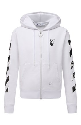 Мужской хлопковая толстовка OFF-WHITE белого цвета по цене 49550 руб., арт. 0MBE001F21FLE009 | Фото 1 Мужской хлопковая толстовка OFF-WHITE белого цвета, арт. 0MBE001F21FLE009 | Фото 1 (Материал внешний: Хлопок; Мужское Кросс-КТ: Толстовка-одежда; Стили: Спорт-шик; Длина (для топов): Стандартные; Рукава: Длинные)