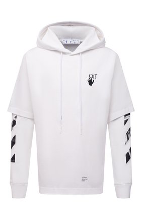 Мужской хлопковое худи OFF-WHITE белого цвета по цене 59950 руб., арт. 0MBB087F21FLE005 | Фото 1 Мужской хлопковое худи OFF-WHITE белого цвета, арт. 0MBB087F21FLE005 | Фото 1 (Материал внешний: Хлопок; Мужское Кросс-КТ: Худи-одежда; Принт: С принтом; Стили: Спорт-шик; Длина (для топов): Стандартные; Рукава: Длинные)