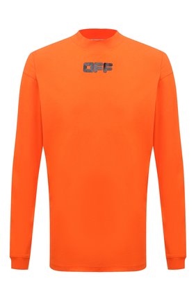 Мужская хлопковый лонгслив OFF-WHITE оранжевого цвета по цене 27200 руб., арт. 0MAB032F21JER002 | Фото 1 Мужская хлопковый лонгслив OFF-WHITE оранжевого цвета, арт. 0MAB032F21JER002 | Фото 1 (Материал внешний: Хлопок; Длина (для топов): Удлиненные; Рукава: Длинные; Принт: С принтом; Стили: Спорт-шик, Гранж)