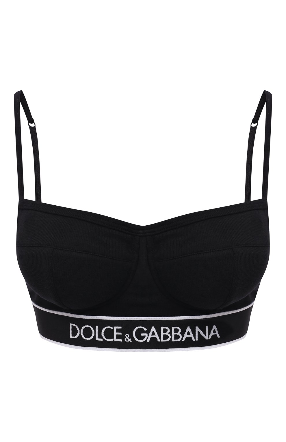 Женский бюстгальтер-балконет DOLCE & GABBANA черного цвета, арт. 01B35T/FUGF5 | Фото 1 (Материал внешний: Хлопок)