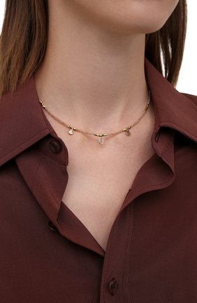 Женское колье HANKA_IN золотого цвета по цене 32600 руб., арт. REB3-CH-ZIRGR-P0L | Фото 2 Женское колье HANKA_IN золотого цвета, арт. REB3-CH-ZIRGR-P0L | Фото 2 (Материал: Металл)