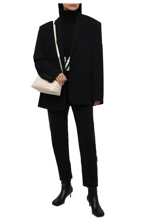 Женские кожаные ботильоны OFF-WHITE черного цвета по цене 77850 руб., арт. 0WID011F21LEA0011000 | Фото 2 Женские кожаные ботильоны OFF-WHITE черного цвета, арт. 0WID011F21LEA0011000 | Фото 2 (Подошва: Плоская; Материал внутренний: Натуральная кожа; Каблук высота: Низкий; Каблук тип: Шпилька)