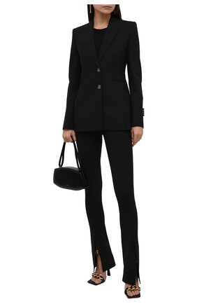 Женский жакет OFF-WHITE черного цвета по цене 94450 руб., арт. 0WEF061F21FAB002 | Фото 2 Женский жакет OFF-WHITE черного цвета, арт. 0WEF061F21FAB002 | Фото 2 (Рукава: Длинные; Материал внешний: Синтетический материал, Шерсть; Длина (для топов): Стандартные; Материал подклада: Вискоза; Стили: Гламурный; Случай: Повседневный; 1-2-бортные: Однобортные; Женское Кросс-КТ: Жакет-одежда)