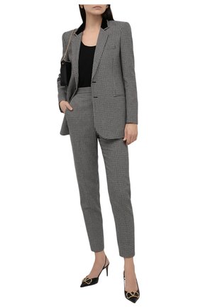 Женские брюки SAINT LAURENT черно-белого цвета по цене 75850 руб., арт. 627260/Y3D13 | Фото 2 Женские брюки SAINT LAURENT черно-белого цвета, арт. 627260/Y3D13 | Фото 2 (Материал внешний: Шерсть; Длина (брюки, джинсы): Стандартные; Стили: Кэжуэл; Силуэт Ж (брюки и джинсы): Прямые)