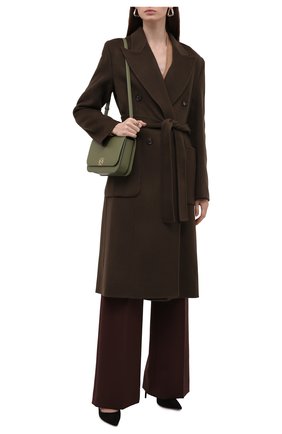 Женское пальто из шерсти и кашемира LOW CLASSIC темно-коричневого цвета, арт. L0W21FW_CT10DB | Фото 2 (Материал внешний: Шерсть; Рукава: Длинные; Длина (верхняя одежда): Длинные; Стили: Кэжуэл; 1-2-бортные: Двубортные)