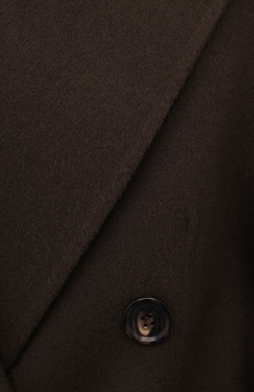Женское пальто из шерсти и кашемира LOW CLASSIC темно-коричневого цвета, арт. L0W21FW_CT10DB | Фото 5 (Материал внешний: Шерсть; Рукава: Длинные; Длина (верхняя одежда): Длинные; 1-2-бортные: Двубортные; Стили: Кэжуэл)