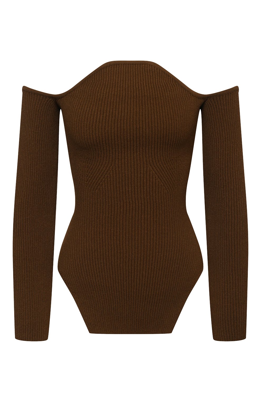 Женский пуловер из вискозы KHAITE светло-коричневого цвета, арт. 8578400/MARIA | Фото 1 (Рукава: Длинные; Стили: Гламурный; Длина (для топов): Стандартные; Кросс-КТ: Трикотаж; Материал внешний: Вискоза; Женское Кросс-КТ: Пуловер-одежда)