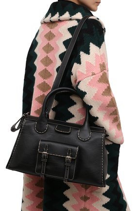 Женская сумка edith medium CHLOÉ черного цвета по цене 144000 руб., арт. CHC21WS450F43 | Фото 2 Женская сумка edith medium CHLOÉ черного цвета, арт. CHC21WS450F43 | Фото 2 (Материал: Натуральная кожа; Размер: medium; Сумки-технические: Сумки top-handle; Ремень/цепочка: На ремешке)