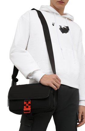 Мужская текстильная сумка arrow OFF-WHITE черного цвета, арт. 0MNN030F21FAB001 | Фото 2 (Материал: Текстиль; Ремень/цепочка: На ремешке; Размер: medium)