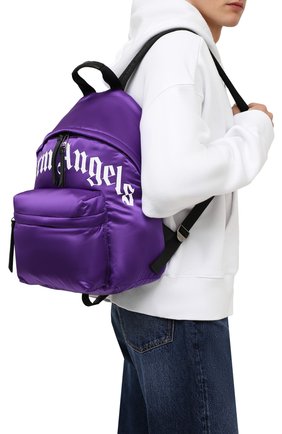 Мужской текстильный рюкзак PALM ANGELS фиолетового цвета по цене 51750 руб., арт. PMNB012F21LEA0013701 | Фото 2 Мужской текстильный рюкзак PALM ANGELS фиолетового цвета, арт. PMNB012F21LEA0013701 | Фото 2 (Материал: Текстиль; Размер: large)