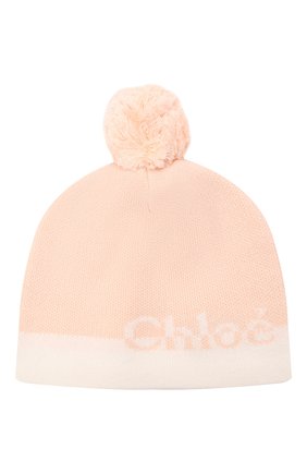 Детского хлопковая шапка CHLOÉ светло-розового цвета по цене 6700 руб., арт. C11195 | Фото 1 Детского хлопковая шапка CHLOÉ светло-розового цвета, арт. C11195 | Фото 1 (Материал: Хлопок, Текстиль)