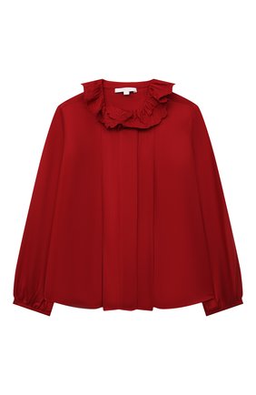 Детское блузка из вискозы CHLOÉ красного цвета по цене 26200 руб., арт. C15D02 | Фото 1 Детское блузка из вискозы CHLOÉ красного цвета, арт. C15D02 | Фото 1 (Материал внешний: Вискоза; Рукава: Длинные)