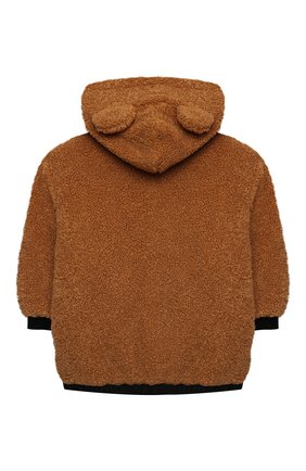 Детская куртка с капюшоном MOSCHINO коричневого цвета по цене 29500 руб., арт. HUA002/LIA00/4A-8A | Фото 2 Детская куртка с капюшоном MOSCHINO коричневого цвета, арт. HUA002/LIA00/4A-8A | Фото 2 (Материал подклада: Хлопок; Материал внешний: Синтетический материал; Рукава: Длинные; Кросс-КТ: Сезон: демисезон)