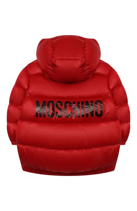Детская пуховая куртка MOSCHINO красного цвета по цене 41700 руб., арт. HUS02T/L3A32/10A-14A | Фото 2 Детская пуховая куртка MOSCHINO красного цвета, арт. HUS02T/L3A32/10A-14A | Фото 2 (Материал подклада: Синтетический материал; Материал внешний: Синтетический материал; Рукава: Длинные; Материал утеплителя: Пух и перо; Кросс-КТ: Сезон: зима)