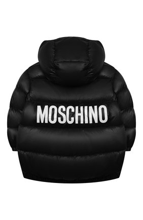 Детская пуховая куртка MOSCHINO черного цвета по цене 39950 руб., арт. HUS02T/L3A32/4A-8A | Фото 2 Детская пуховая куртка MOSCHINO черного цвета, арт. HUS02T/L3A32/4A-8A | Фото 2 (Материал подклада: Синтетический материал; Материал утеплителя: Пух и перо; Рукава: Длинные; Материал внешний: Синтетический материал; Кросс-КТ: Сезон: зима; Ростовка одежда: 4 года | 104 см, 5 лет | 110 см, 6 лет | 116 см, 8 лет | 128 см)