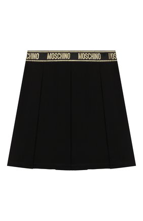 Детская юбка из вискозы MOSCHINO черного цвета по цене 14950 руб., арт. HDJ021/LJA00/10A-14A | Фото 1 Детская юбка из вискозы MOSCHINO черного цвета, арт. HDJ021/LJA00/10A-14A | Фото 1 (Материал внешний: Вискоза)