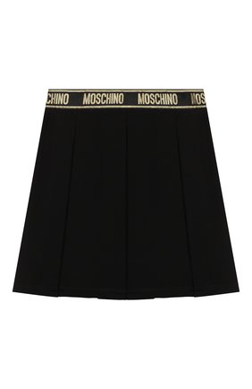 Детская юбка из вискозы MOSCHINO черного цвета по цене 13850 руб., арт. HDJ021/LJA00/4A-8A | Фото 2 Детская юбка из вискозы MOSCHINO черного цвета, арт. HDJ021/LJA00/4A-8A | Фото 2 (Материал внешний: Вискоза)