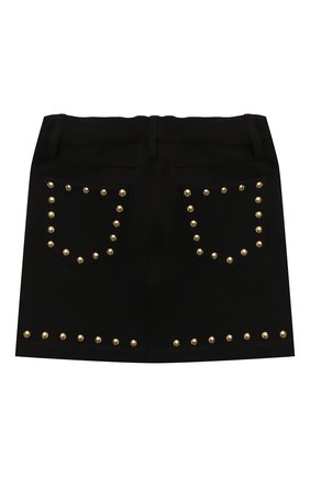 Детская юбка из вискозы MOSCHINO черного цвета по цене 23650 руб., арт. HDJ023/LJA02/4A-8A | Фото 2 Детская юбка из вискозы MOSCHINO черного цвета, арт. HDJ023/LJA02/4A-8A | Фото 2 (Материал внешний: Вискоза; Ростовка одежда: 6 лет | 116 см, 8 лет | 128 см)