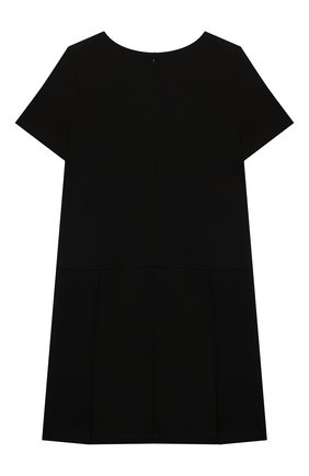 Детское платье из вискозы MOSCHINO черного цвета по цене 19300 руб., арт. HDV0AQ/LJA00/4A-8A | Фото 2 Детское платье из вискозы MOSCHINO черного цвета, арт. HDV0AQ/LJA00/4A-8A | Фото 2 (Рукава: Короткие; Материал внешний: Вискоза)