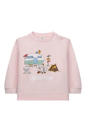 Детский хлопковый свитшот FENDI розового цвета по цене 13300 руб., арт. BUH024/95N/12M-24M | Фото 1 Детский хлопковый свитшот FENDI розового цвета, арт. BUH024/95N/12M-24M | Фото 1 (Рукава: Длинные; Материал внешний: Хлопок)