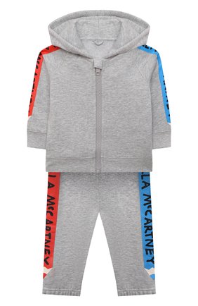 Детский комплект из толстовки и брюк STELLA MCCARTNEY серого цвета по цене 8805 руб., арт. 603565/SRJ56 | Фото 1 Детский комплект из толстовки и брюк STELLA MCCARTNEY серого цвета, арт. 603565/SRJ56 | Фото 1 (Рукава: Длинные; Материал внешний: Хлопок)