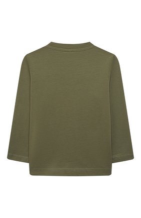 Детский хлопковый лонгслив STELLA MCCARTNEY хаки цвета по цене 3445 руб., арт. 602281/SRJ95 | Фото 2 Детский хлопковый лонгслив STELLA MCCARTNEY хаки цвета, арт. 602281/SRJ95 | Фото 2 (Материал внешний: Хлопок; Рукава: Длинные)