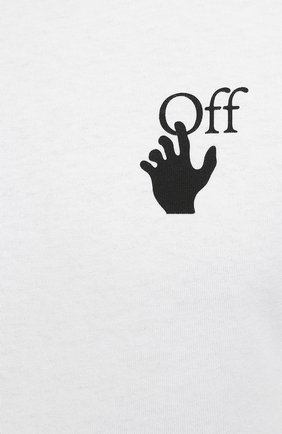 Мужская хлопковая футболка OFF-WHITE белого цвета, арт. 0MAA027F21JER013 | Фото 5 (Рукава: Короткие; Длина (для топов): Стандартные; Стили: Гранж; Принт: С принтом; Материал внешний: Хлопок)