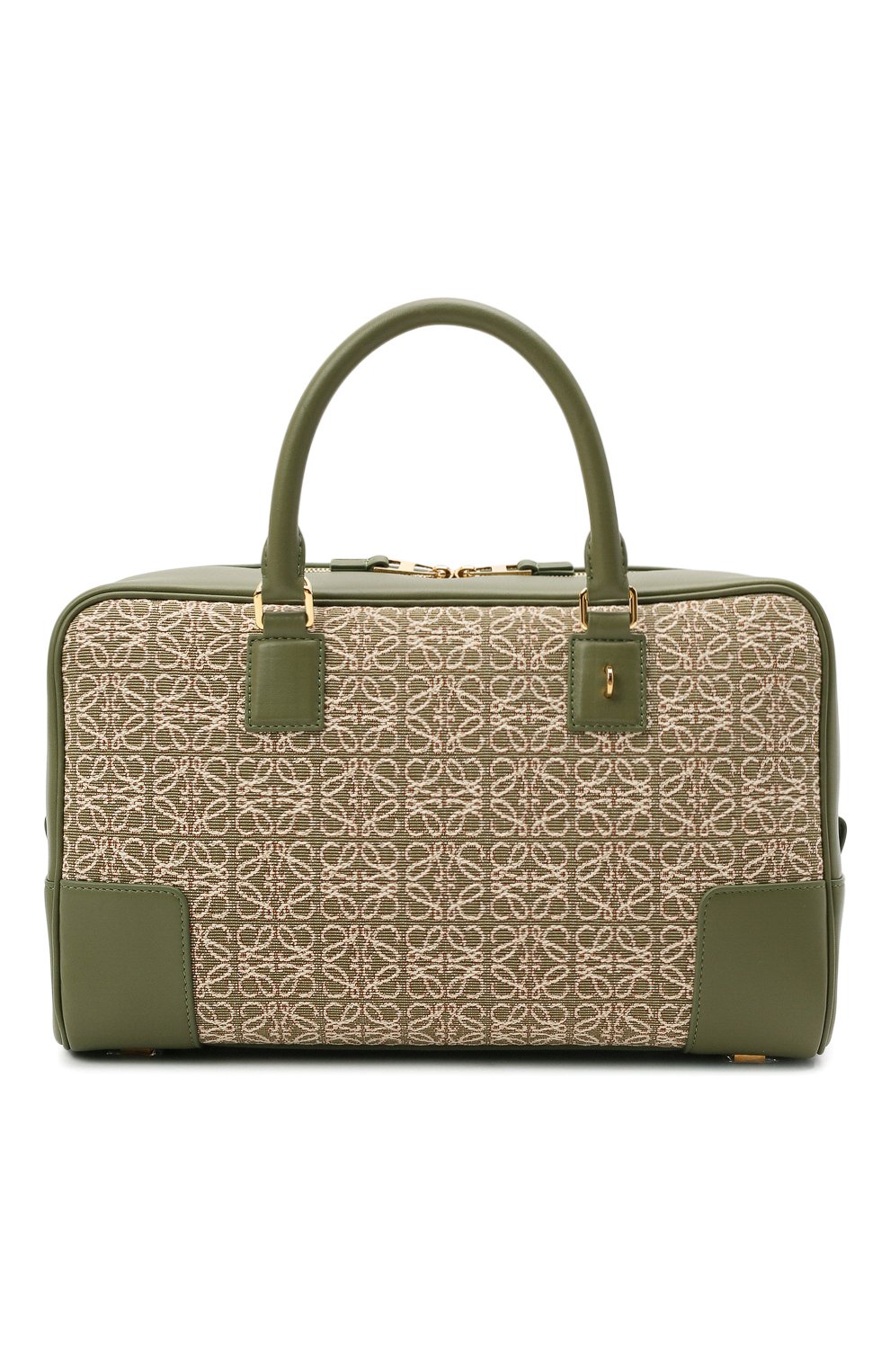 Женская сумка amazona 28 LOEWE зеленого цвета, арт. A039N08X02 | Фото 1 (Сумки-технические: Сумки top-handle; Размер: medium; Материал: Натуральная кожа, Текстиль; Ремень/цепочка: На ремешке)
