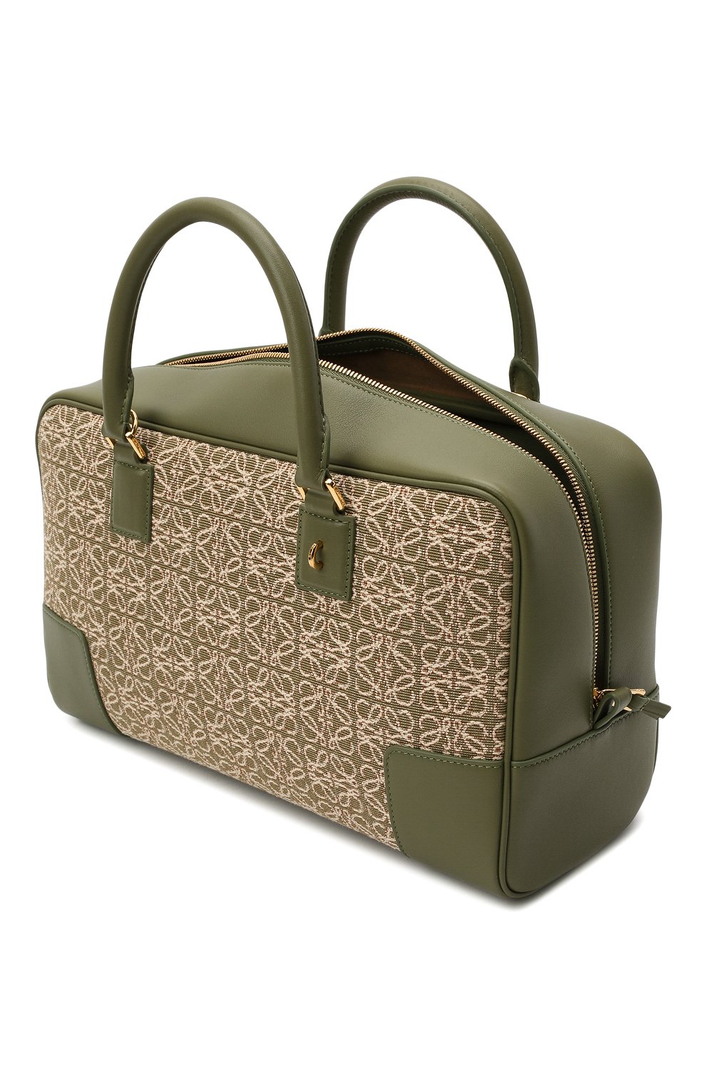Женская сумка amazona 28 LOEWE зеленого цвета, арт. A039N08X02 | Фото 5 (Сумки-технические: Сумки top-handle; Размер: medium; Материал: Натуральная кожа, Текстиль; Ремень/цепочка: На ремешке)