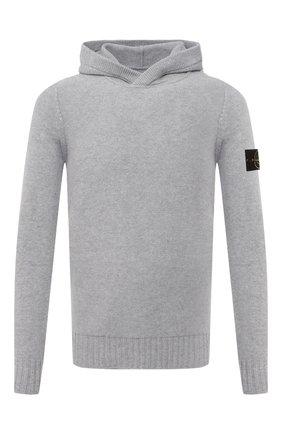 Мужской шерстяное худи STONE ISLAND светло-серого цвета по цене 29250 руб., арт. 7515530A3 | Фото 1 Мужской шерстяное худи STONE ISLAND светло-серого цвета, арт. 7515530A3 | Фото 1 (Материал внешний: Шерсть; Рукава: Длинные; Длина (для топов): Стандартные; Мужское Кросс-КТ: Худи-одежда; Принт: Без принта; Стили: Кэжуэл)