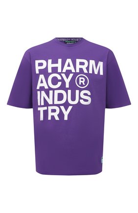 Мужская хлопковая футболка PHARMACY INDUSTRY фиолетового цвета по цене 9745 руб., арт. PHMSTMM261 | Фото 1 Мужская хлопковая футболка PHARMACY INDUSTRY фиолетового цвета, арт. PHMSTMM261 | Фото 1 (Материал внешний: Хлопок; Принт: С принтом; Длина (для топов): Стандартные; Рукава: Короткие; Стили: Спорт-шик)