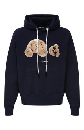Мужской хлопковое худи PALM ANGELS темно-синего цвета по цене 59050 руб., арт. PMBB058F21FLE0124660 | Фото 1 Мужской хлопковое худи PALM ANGELS темно-синего цвета, арт. PMBB058F21FLE0124660 | Фото 1 (Длина (для топов): Стандартные; Материал внешний: Хлопок; Рукава: Длинные; Мужское Кросс-КТ: Худи-одежда; Принт: С принтом; Стили: Спорт-шик)