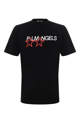 Мужская хлопковая футболка PALM ANGELS черного цвета, арт. PMAA001F21JER0141001 | Фото 1 (Материал внешний: Хлопок; Длина (для топов): Стандартные; Рукава: Короткие; Принт: С принтом; Стили: Спорт-шик)