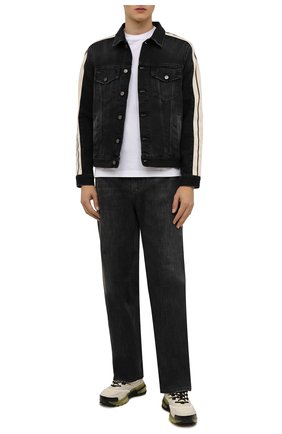 Мужская джинсовая куртка PALM ANGELS темно-серого цвета, арт. PMYE029F21DEN0011001 | Фото 2 (Рукава: Длинные; Материал внешний: Хлопок, Деним; Длина (верхняя одежда): Короткие; Кросс-КТ: Куртка, Деним; Стили: Гранж)