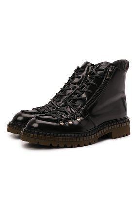 Мужские кожаные ботинки ATTIMONELLI'S черного цвета, арт. AA631 | Фото 1 (Подошва: Массивная; Материал внутренний: Натуральная кожа; Мужское Кросс-КТ: Хайкеры-обувь, Ботинки-обувь; Материал внешний: Кожа; Материал утеплителя: Без утеплителя)