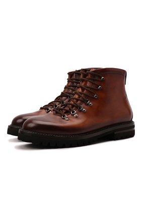 Мужские кожаные ботинки W.GIBBS коричневого цвета по цене 45250 руб., арт. 0260016/2577 | Фото 1 Мужские кожаные ботинки W.GIBBS коричневого цвета, арт. 0260016/2577 | Фото 1 (Материал внутренний: Текстиль; Мужское Кросс-КТ: Хайкеры-обувь, Ботинки-обувь; Подошва: Плоская; Материал внешний: Кожа)