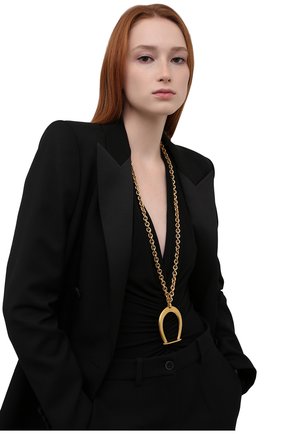 Женская кулон на цепочке SAINT LAURENT золотого цвета по цене 96650 руб., арт. 666429/Y1500 | Фото 2 Женская кулон на цепочке SAINT LAURENT золотого цвета, арт. 666429/Y1500 | Фото 2 (Материал: Металл)