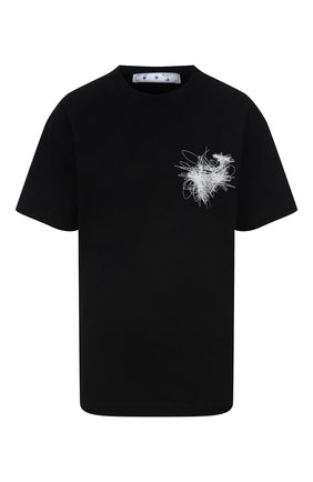 Женская хлопковая футболка OFF-WHITE черного цвета по цене 24150 руб., арт. 0WAA089F21JER013 | Фото 1 Женская хлопковая футболка OFF-WHITE черного цвета, арт. 0WAA089F21JER013 | Фото 1 (Рукава: Короткие; Материал внешний: Хлопок; Длина (для топов): Стандартные; Стили: Спорт-шик; Принт: С принтом; Женское Кросс-КТ: Футболка-одежда)