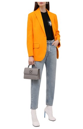 Женская хлопковая футболка OFF-WHITE черного цвета по цене 24150 руб., арт. 0WAA089F21JER013 | Фото 2 Женская хлопковая футболка OFF-WHITE черного цвета, арт. 0WAA089F21JER013 | Фото 2 (Рукава: Короткие; Материал внешний: Хлопок; Длина (для топов): Стандартные; Стили: Спорт-шик; Принт: С принтом; Женское Кросс-КТ: Футболка-одежда)