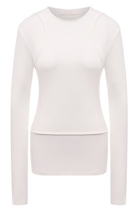 Женский хлопковый топ LOW CLASSIC молочного цвета по цене 13600 руб., арт. L0W21FW_TS03IV | Фото 1 Женский хлопковый топ LOW CLASSIC молочного цвета, арт. L0W21FW_TS03IV | Фото 1 (Рукава: Длинные; Материал внешний: Хлопок; Длина (для топов): Стандартные; Стили: Кэжуэл)
