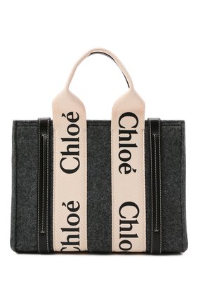 Женский сумка-тоут woody mini CHLOÉ серого цвета по цене 71650 руб., арт. CHC21WS397F37 | Фото 1 Женский сумка-тоут woody mini CHLOÉ серого цвета, арт. CHC21WS397F37 | Фото 1 (Материал: Текстиль; Ремень/цепочка: На ремешке; Размер: mini; Сумки-технические: Сумки-шопперы)